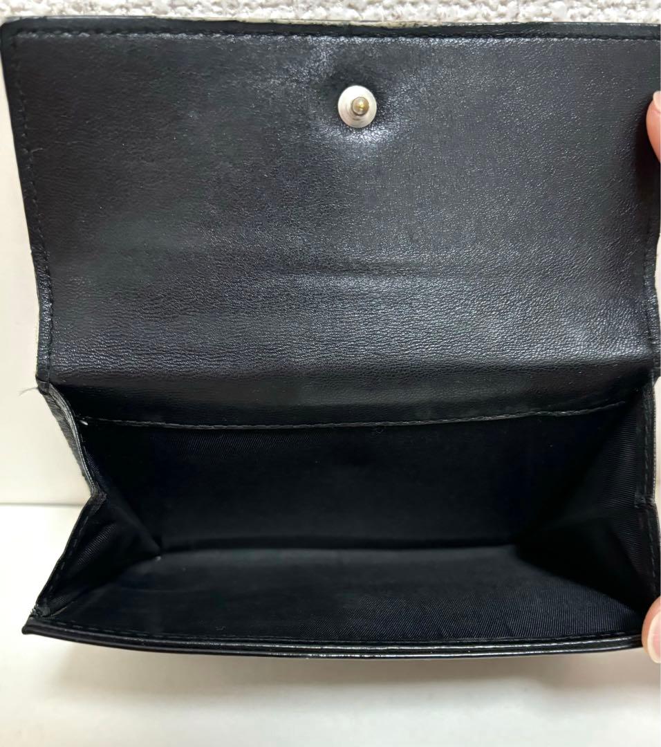 Dior ディオール　ブラック エナメル　トロッター　二つ折り財布　Wホック