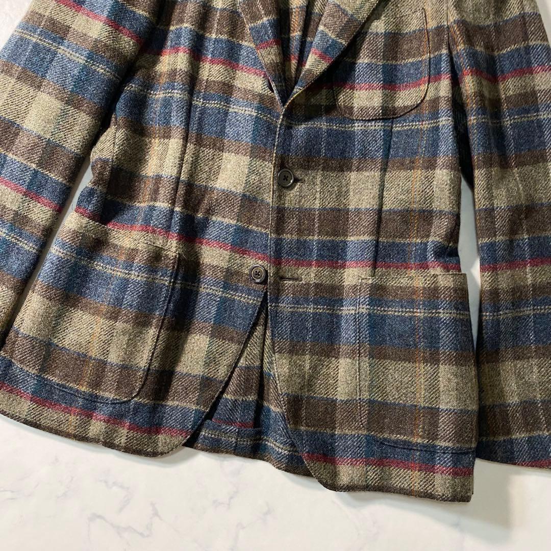 【美品】ラルディーニ　テーラードジャケット　ツイード　本切羽　ブートニエール　S