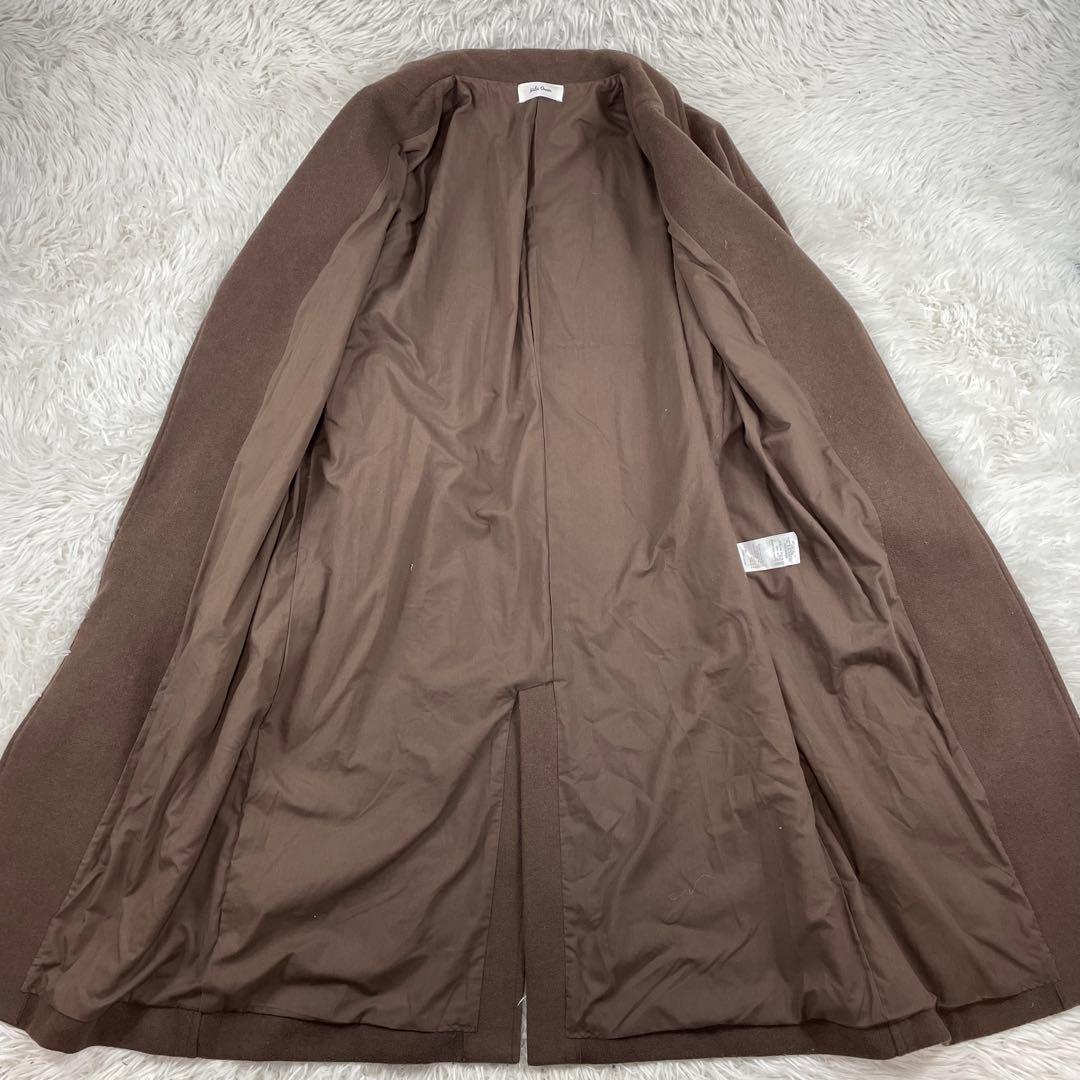 美品　Mila Owen ロングガウンコート ウール混 ベルト付き 茶 ブラウン