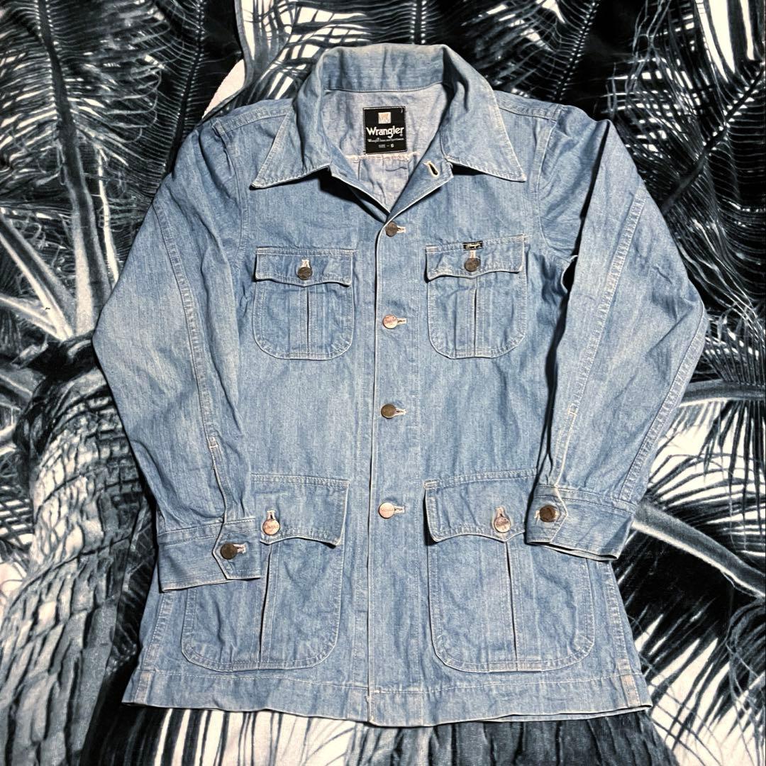 70s ビンテージ Wrangler デニム サファリ ジャケット カバーオール