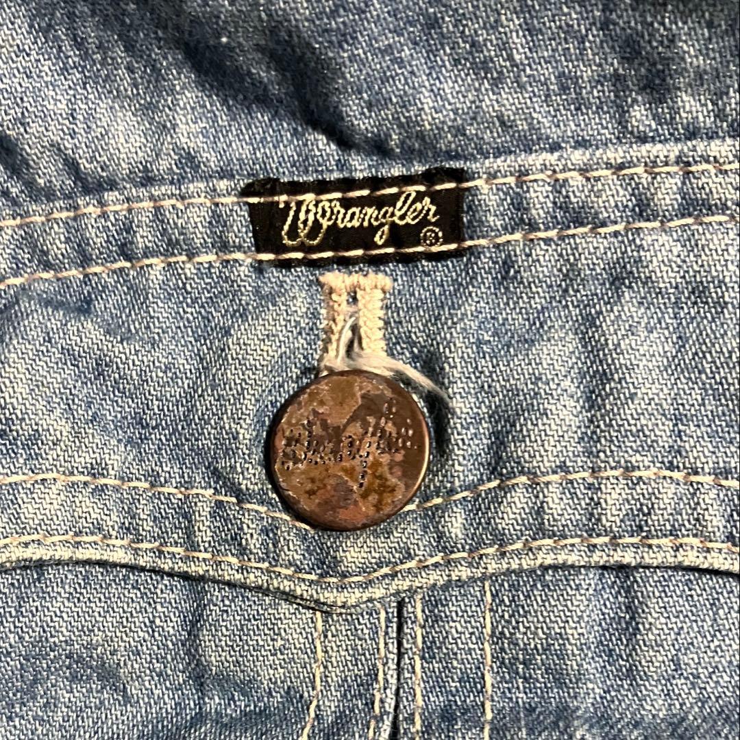 70s ビンテージ Wrangler デニム サファリ ジャケット カバーオール