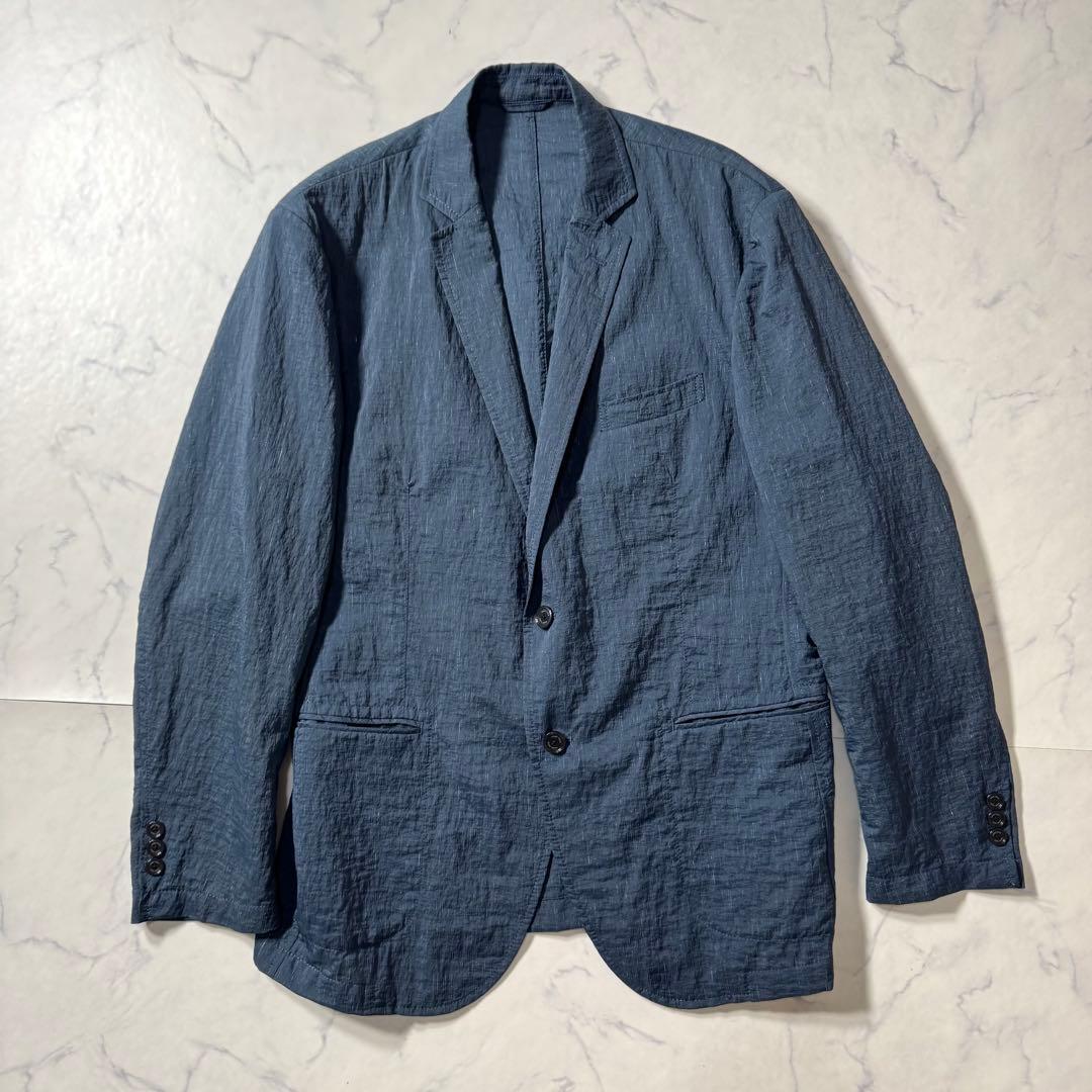 【美品】23区 HOMME　テーラードジャケット　アンコン　リネン混　2b　XL