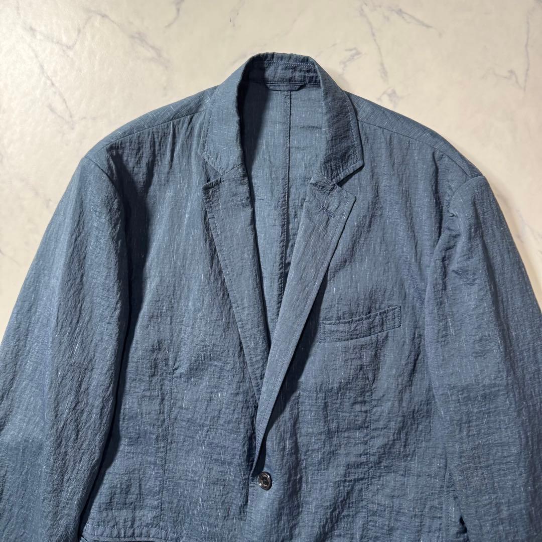 【美品】23区 HOMME　テーラードジャケット　アンコン　リネン混　2b　XL