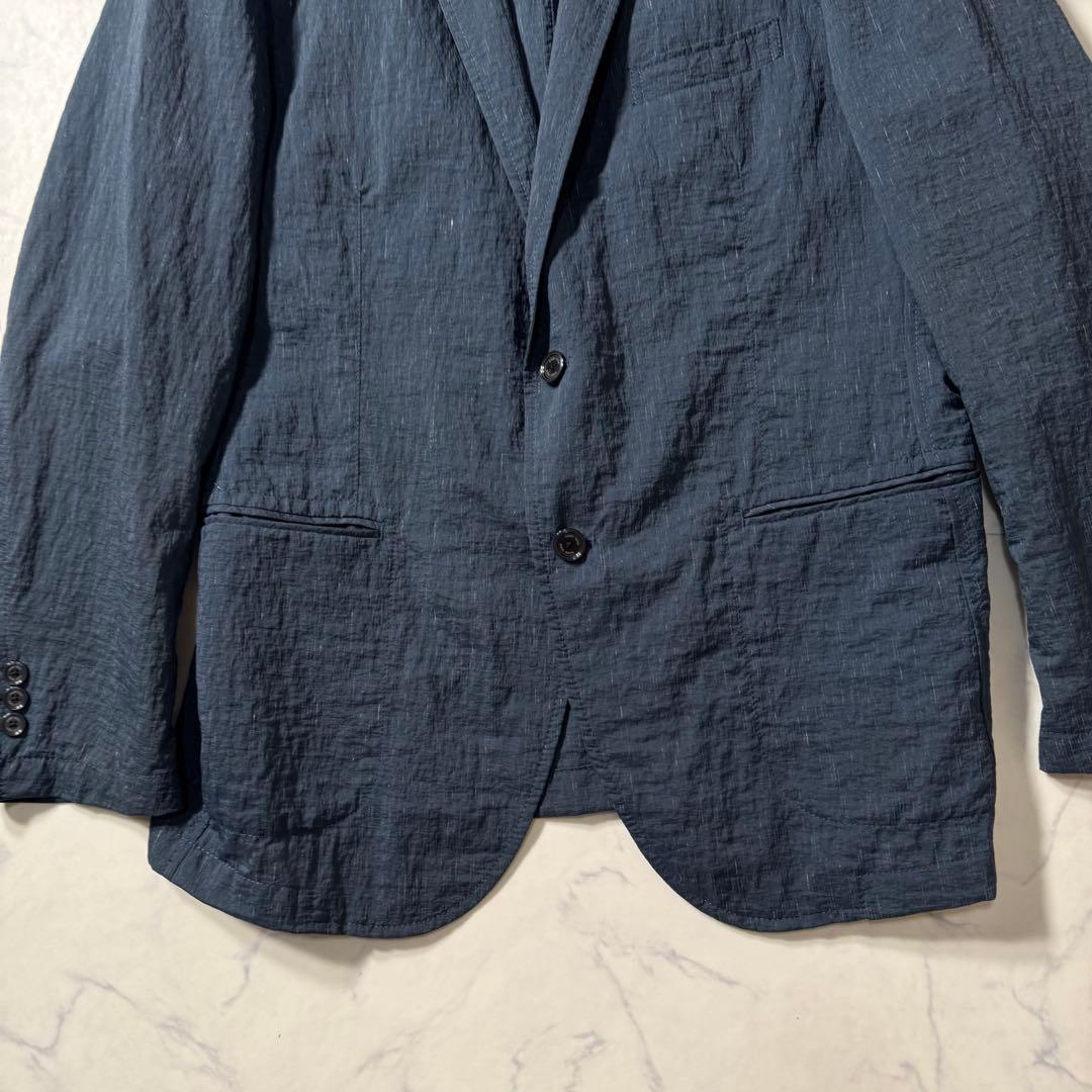 【美品】23区 HOMME　テーラードジャケット　アンコン　リネン混　2b　XL