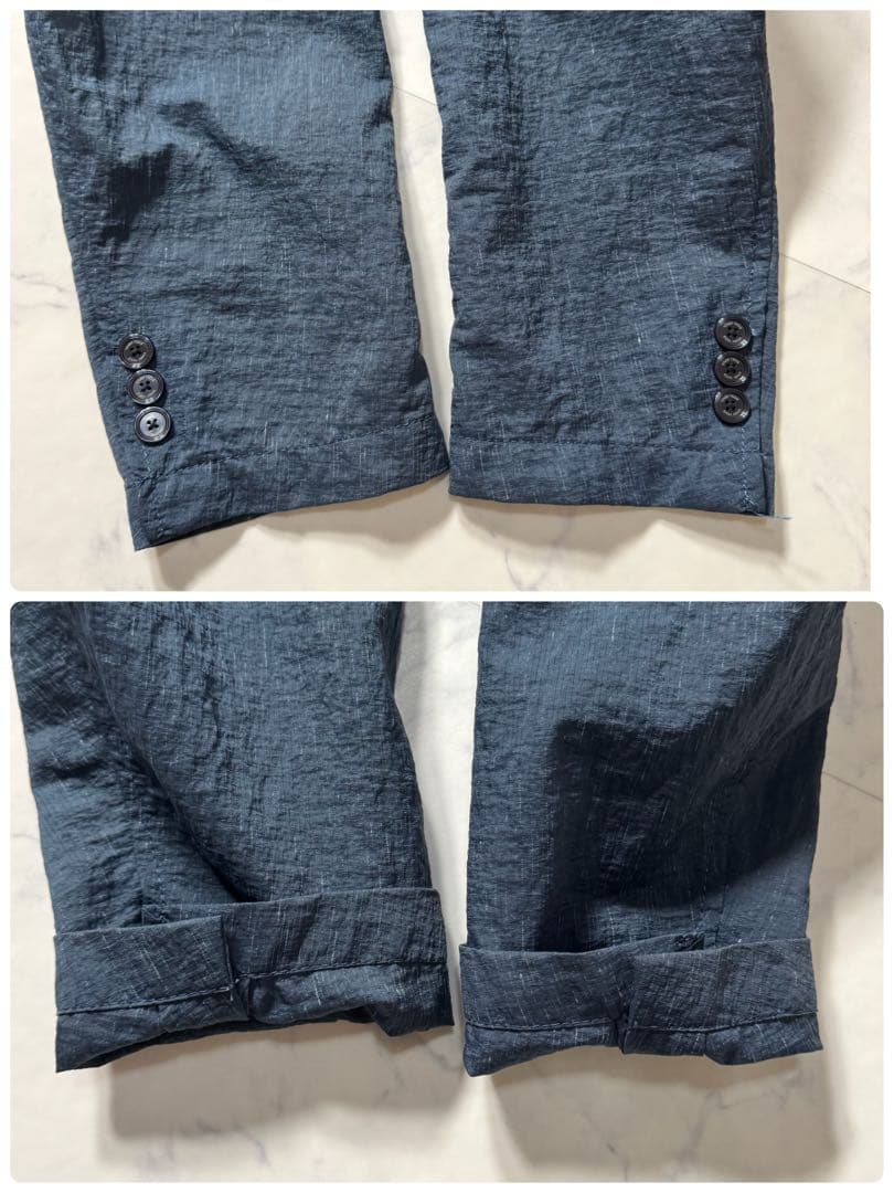 【美品】23区 HOMME　テーラードジャケット　アンコン　リネン混　2b　XL