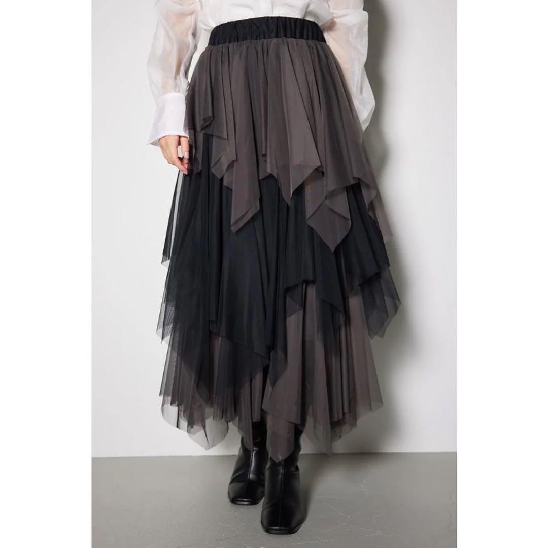 rienda 2WAYコルセットランダムチュールハイウエストスカート 美品