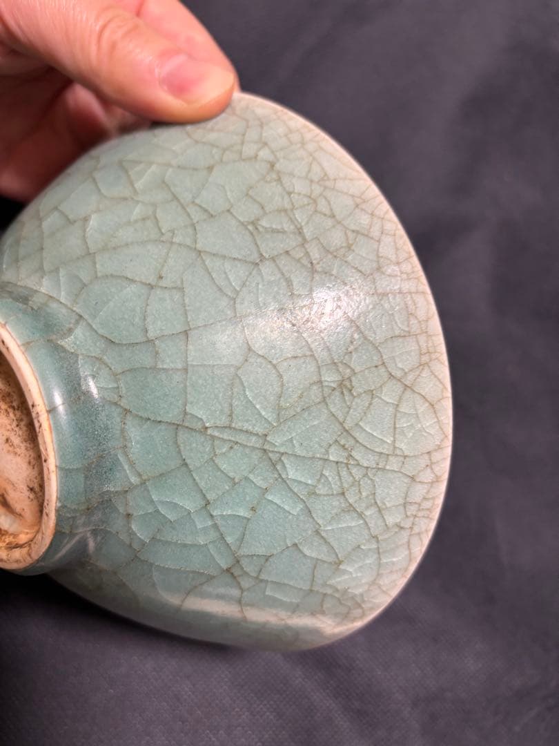 中国古美術品　龍泉窑 青磁茶碗 明の時代