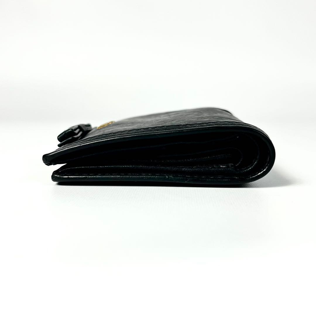 希少✨プラダ 二つ折り財布 リボン ヴィッテロムーブ レザー ロゴ金具 黒