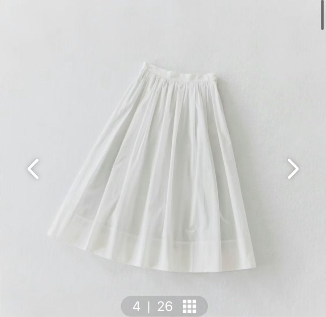 北欧、暮らしの道具店 凛とした、大人のための白スカートMサイズ