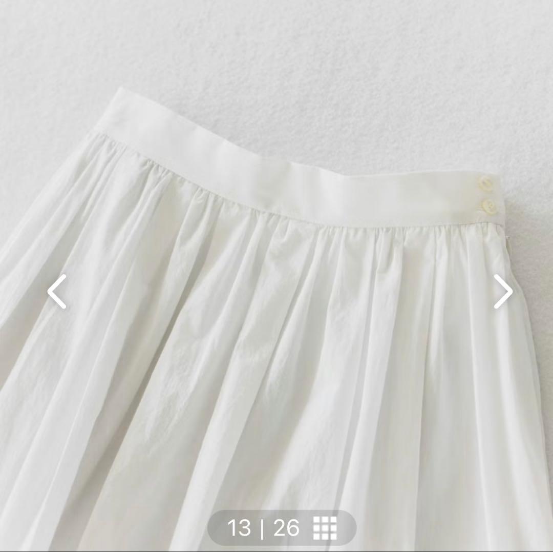 北欧、暮らしの道具店 凛とした、大人のための白スカートMサイズ