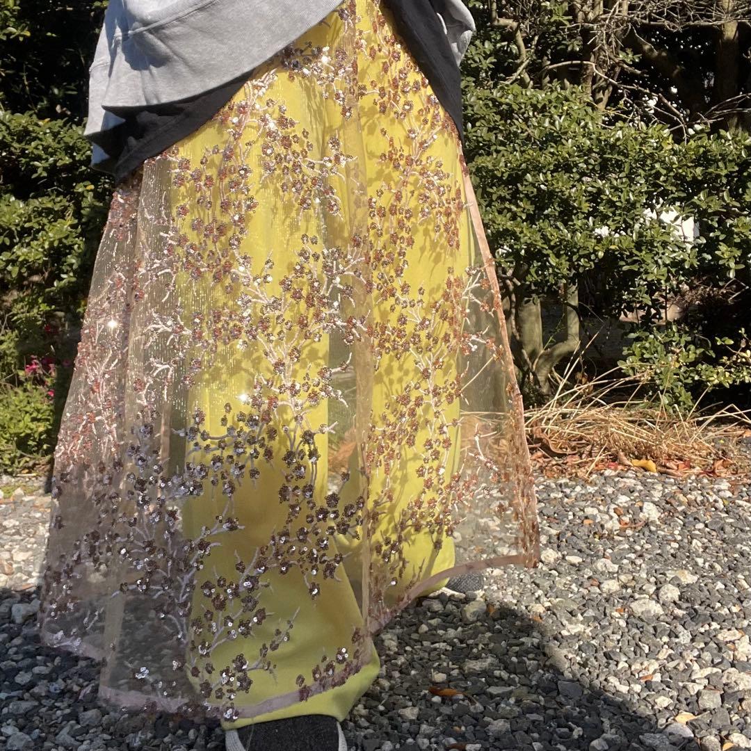 スパンコールラップスカート GOLD