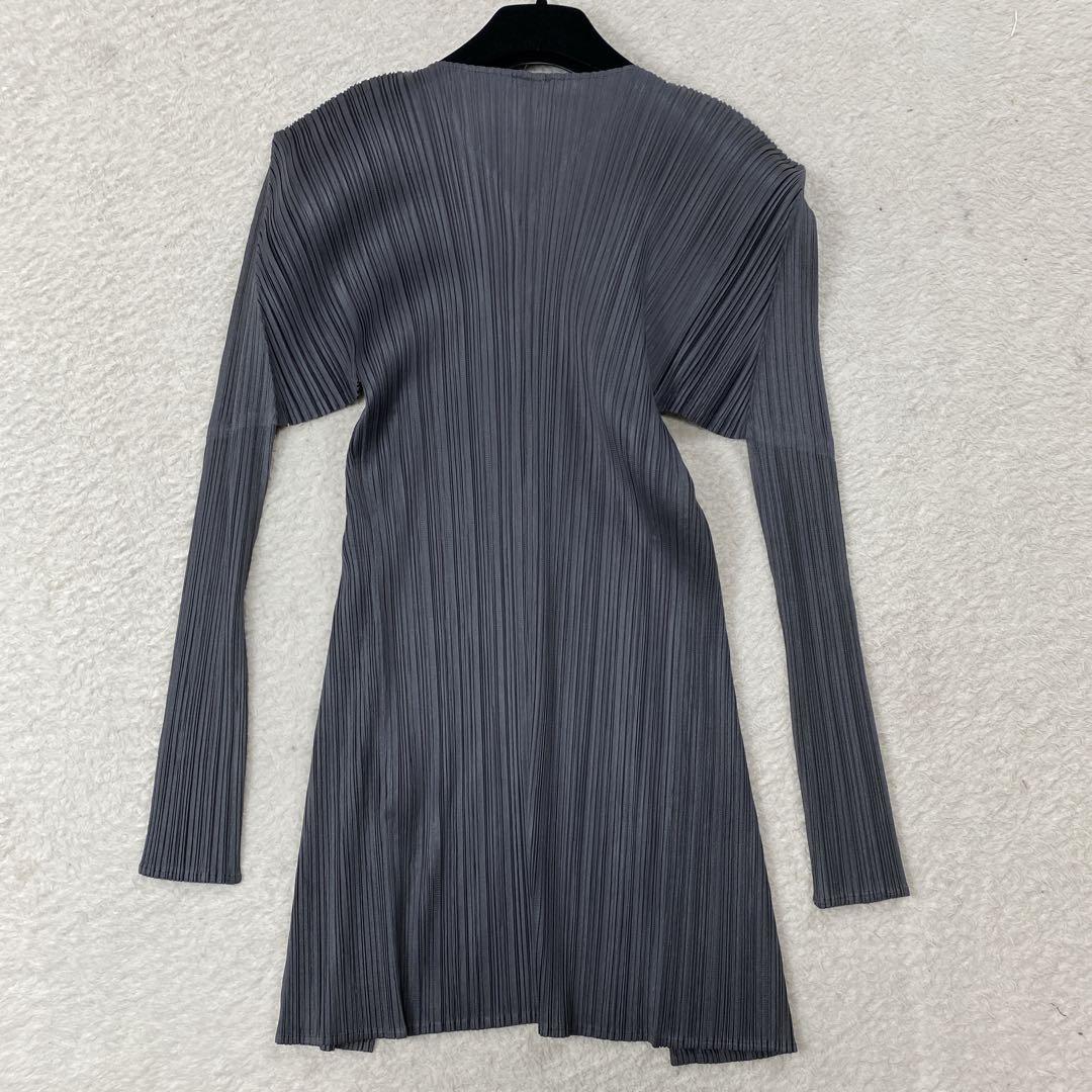 美品 ISSEY MIYAKE プリーツプリーズ カーディガン グレー3