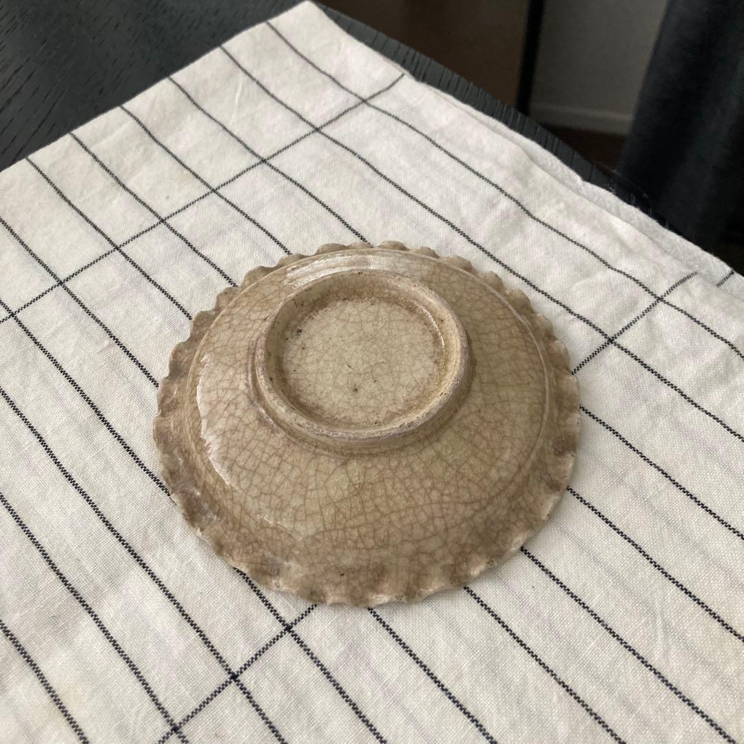 御深井焼　輪花小皿 Φ12.5cm 江戸中期頃