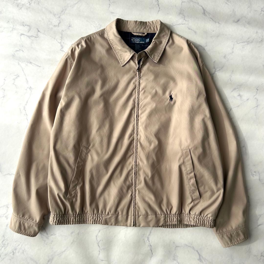 希少サイズ✨　90s ポロバイラルフローレン　スイングトップ　ブルゾン　ベージュ