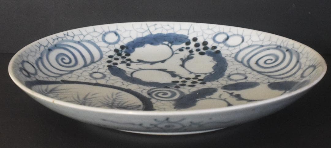 古伊万里染付大皿●35ｃｍ●江戸中期●26-01-01-02
