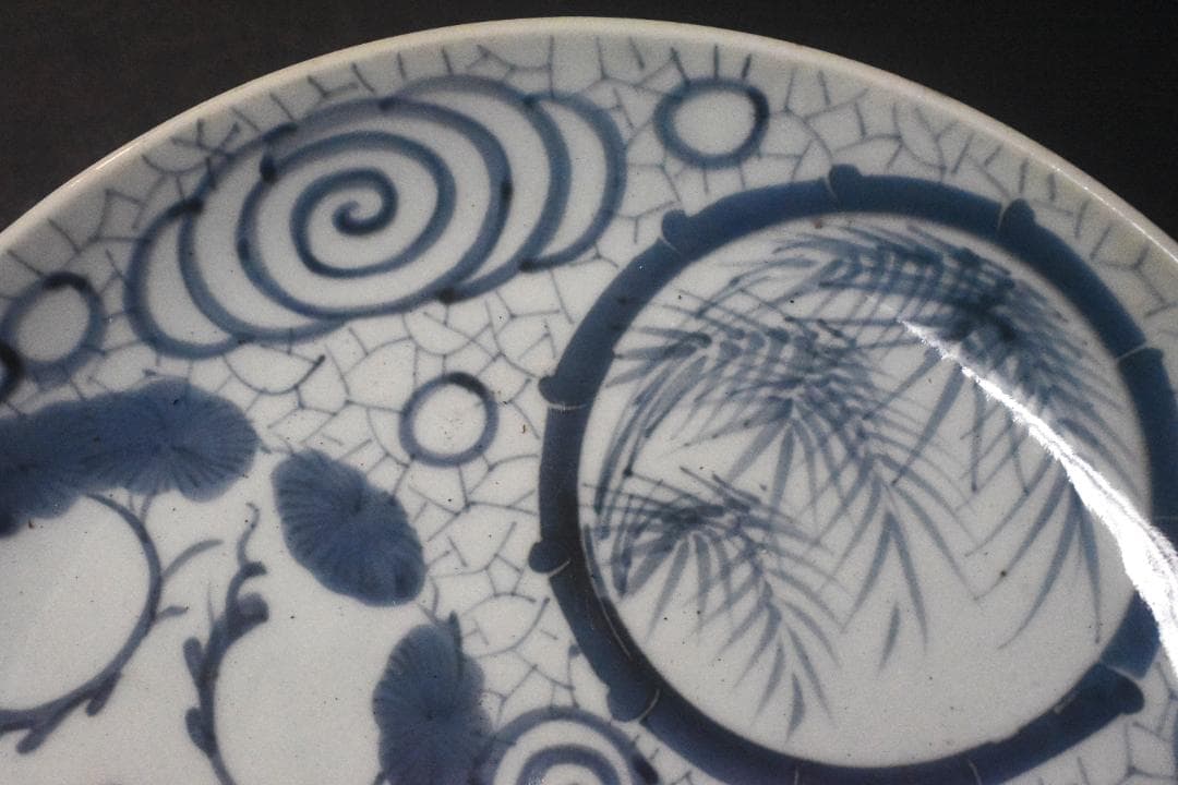 古伊万里染付大皿●35ｃｍ●江戸中期●26-01-01-02