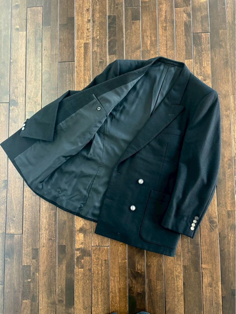 クリスチャンディオール/90s ウール ダブルブレストJK CDボタン 黒 XL