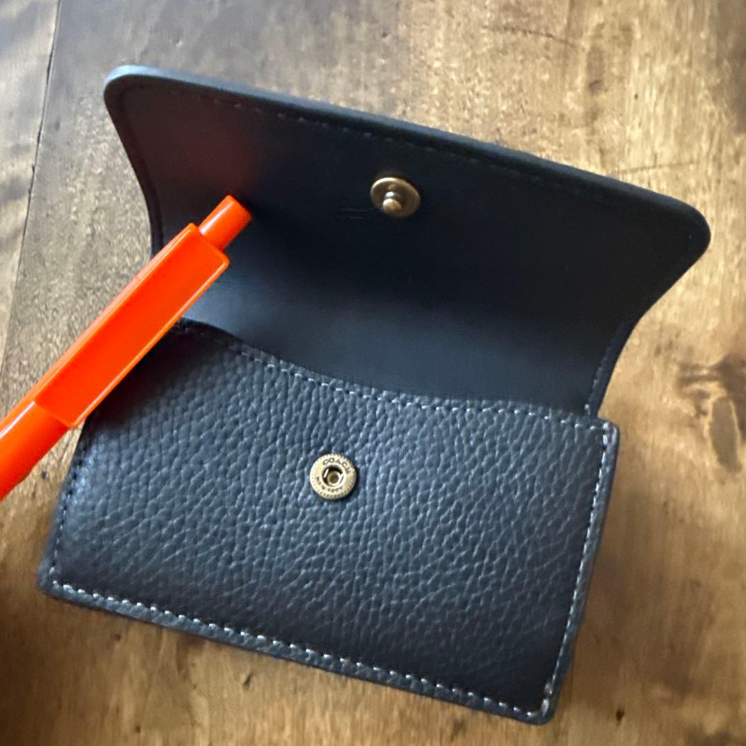 COACHブラックレザー三つ折り財布