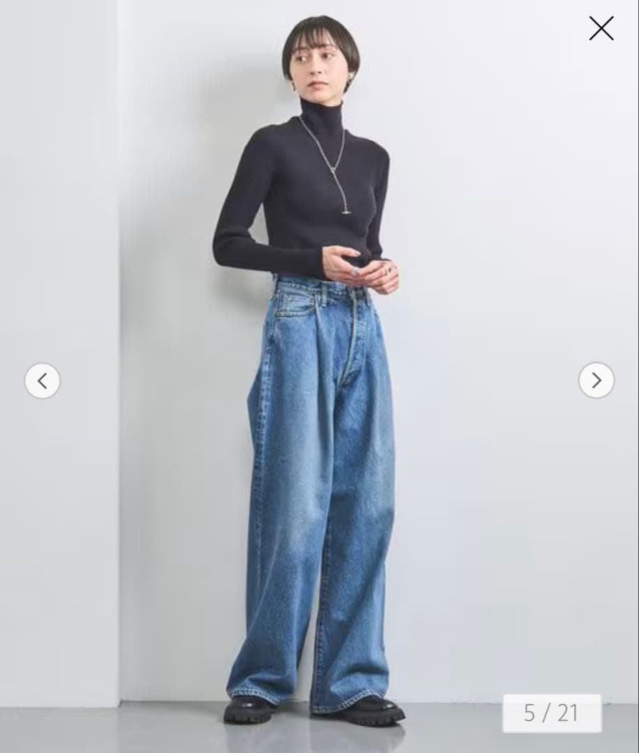 HYKE DENIM WIDE LEG デニムパンツ