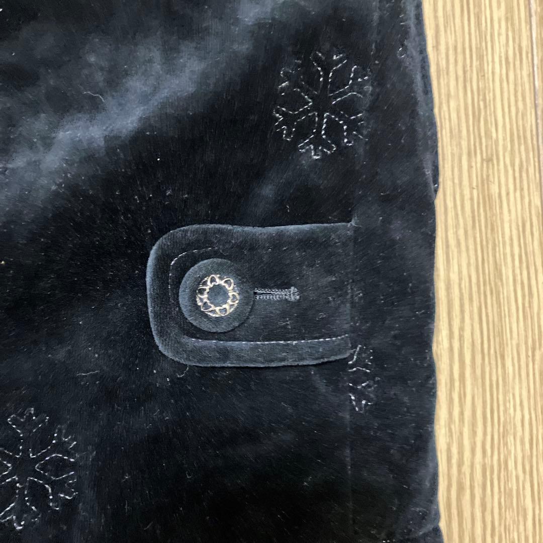 レリアン　日本製ベルベット中わたコート ネイビー 雪結晶刺繍入り ９号