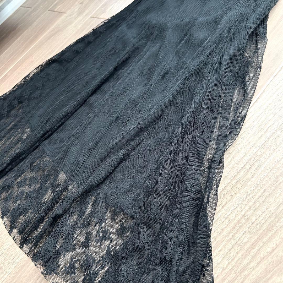 IENA トリミングレーススカート 36 黒 ブラック　イエナ　現行品