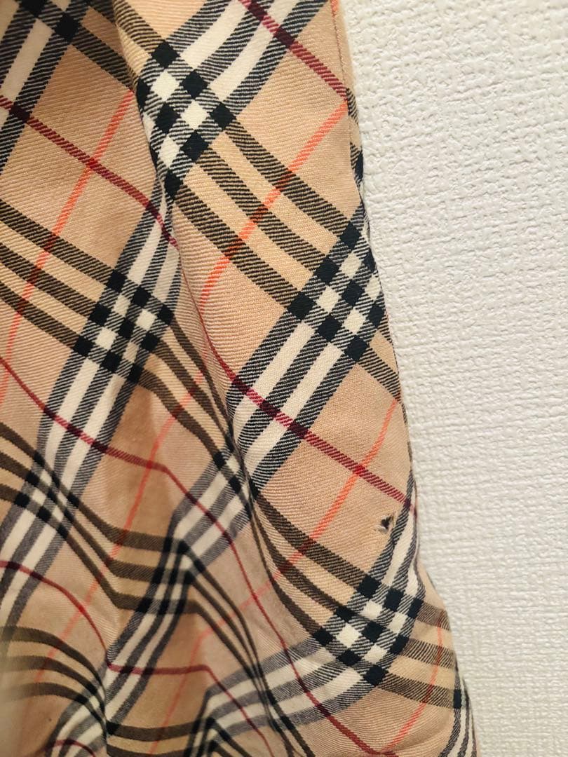 公*o様 BURBERRY 38size ウール　総柄ワンピース　穴あき　ほつれ