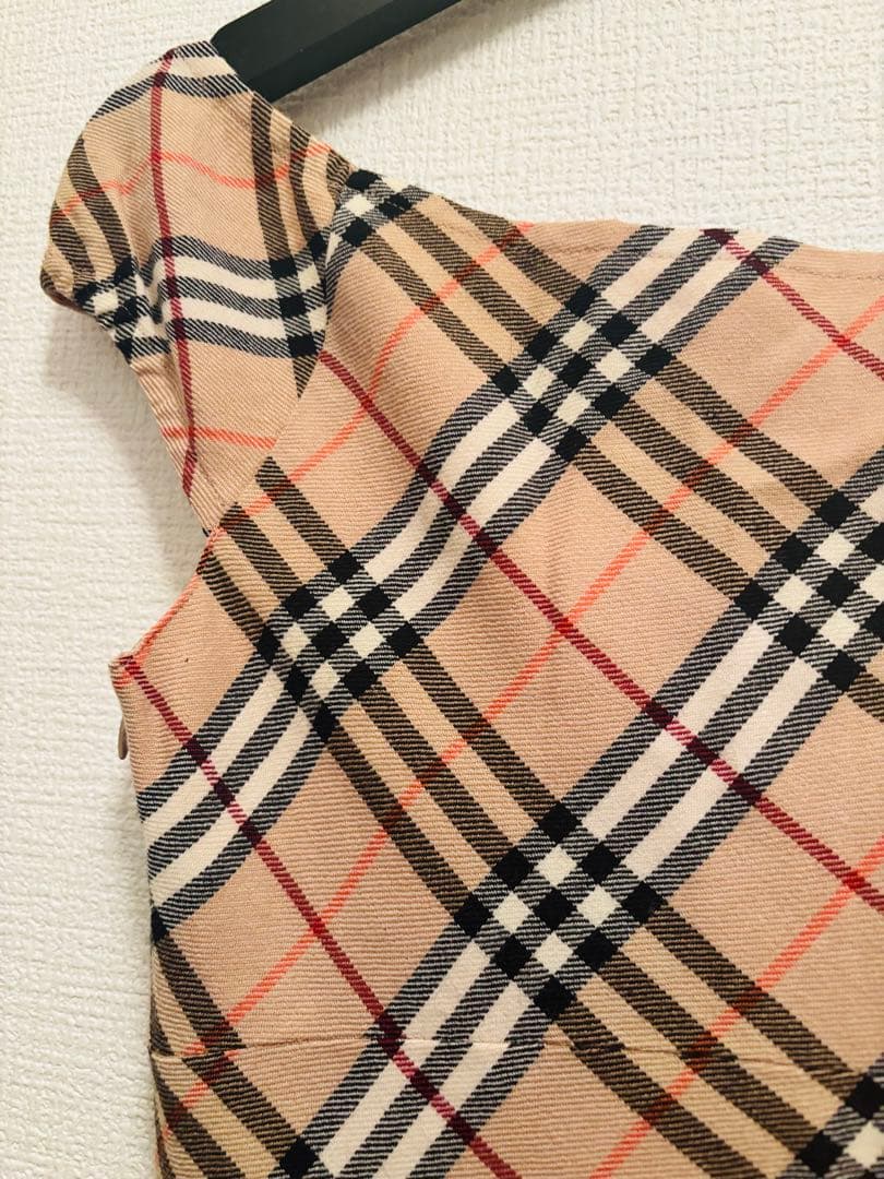 公*o様 BURBERRY 38size ウール　総柄ワンピース　穴あき　ほつれ