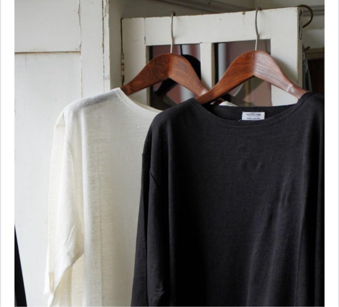 MAATEE&SONS LINEN S/SLEEVE BOAT TEE ブラック