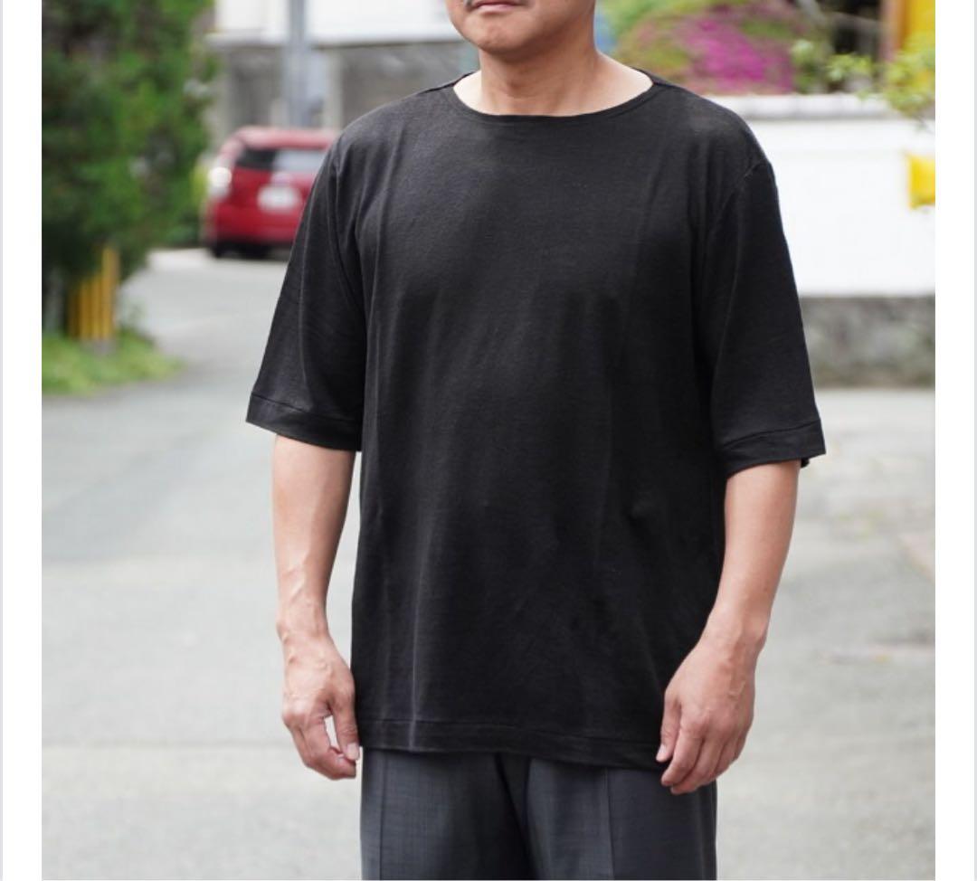 MAATEE&SONS LINEN S/SLEEVE BOAT TEE ブラック