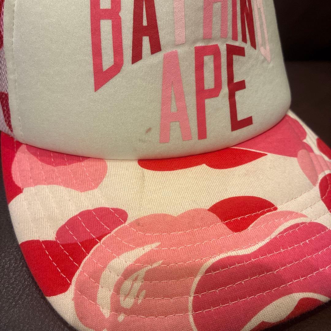 A BATHING APE カモフラージュキャップ　ピンク　迷彩
