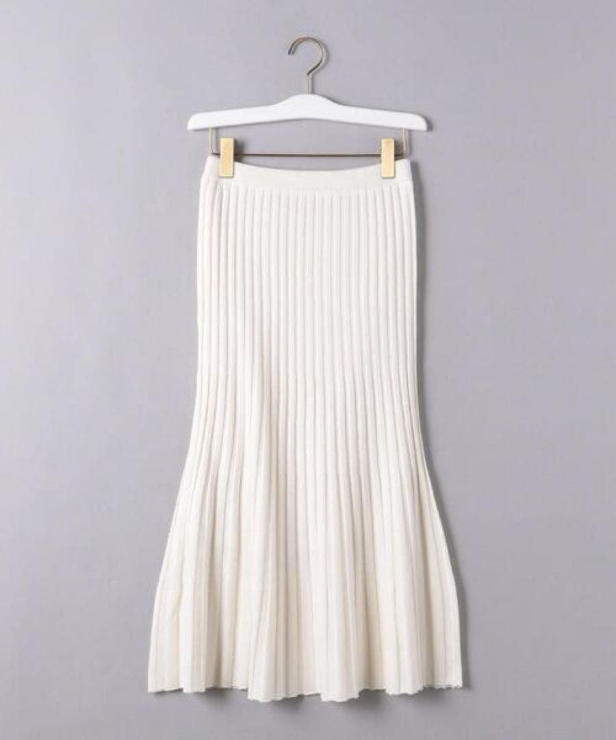 【新品】リブフレアスカート ホワイト UNITED ARROWS ¥18,700