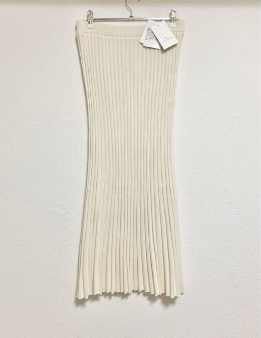 【新品】リブフレアスカート ホワイト UNITED ARROWS ¥18,700