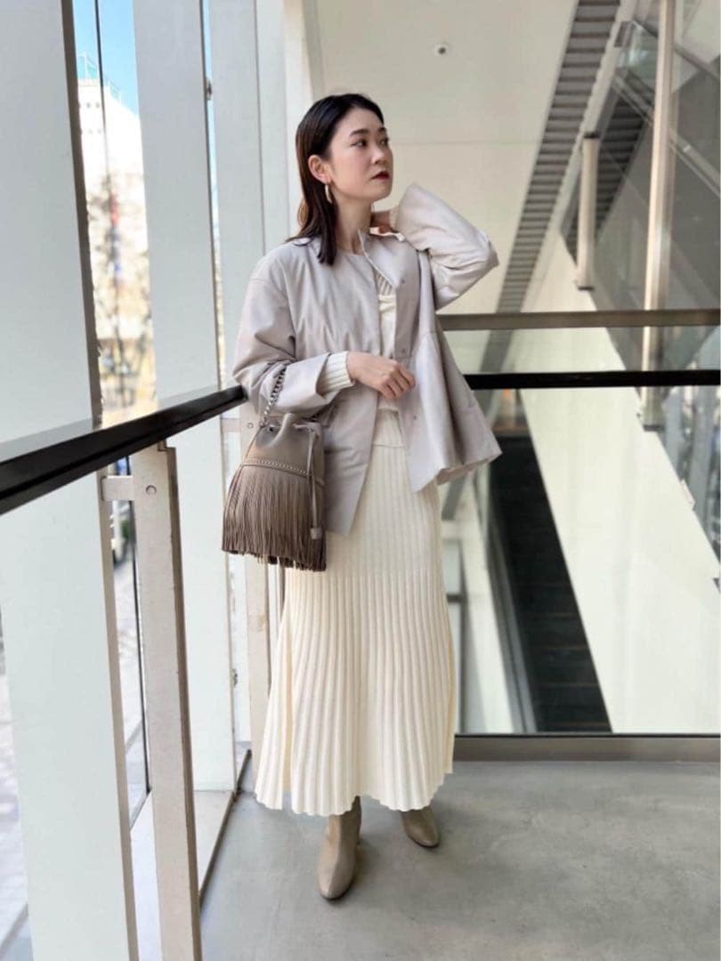 【新品】リブフレアスカート ホワイト UNITED ARROWS ¥18,700