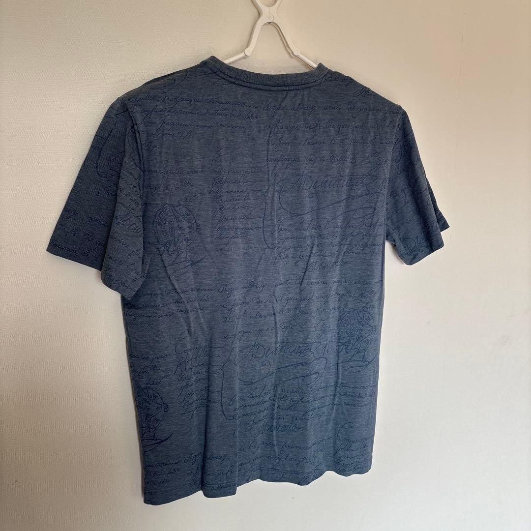 k　 BERLUTI ベルルッティ ネイビー 文字プリント Tシャツ