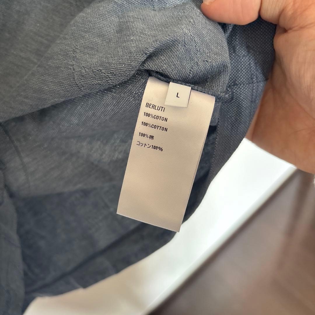 k　 BERLUTI ベルルッティ ネイビー 文字プリント Tシャツ