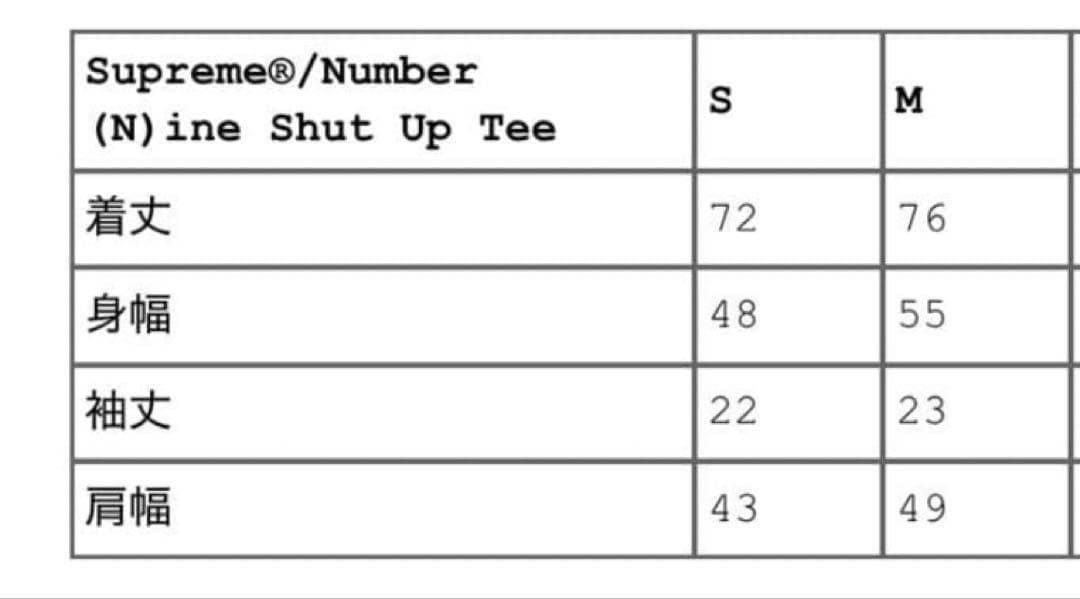 Supreme/Number (N)ine Shut Up Tee Mサイズ