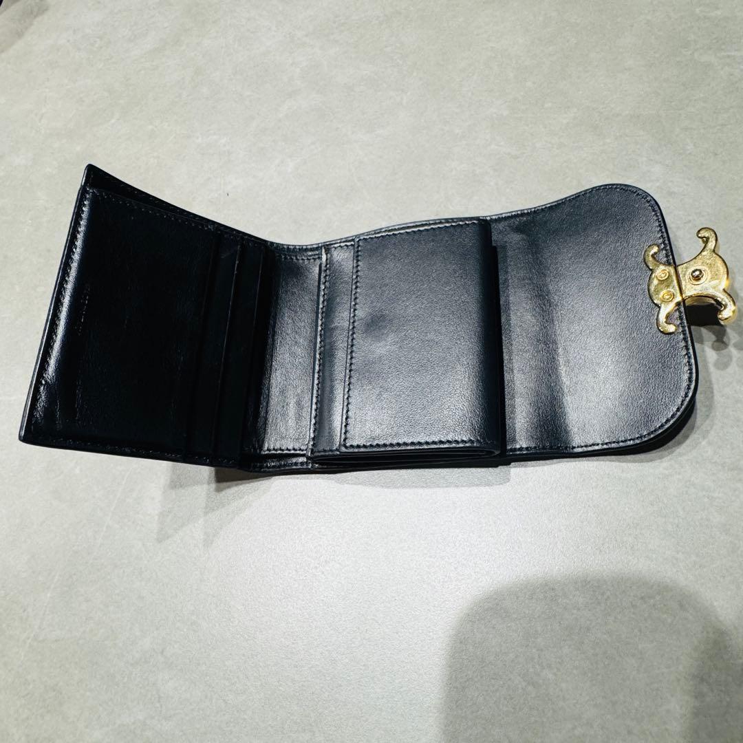 CELINE セリーヌ　スモールフラップウォレット　トリオンフ　ブラック