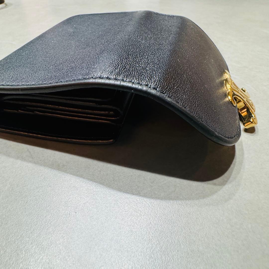 CELINE セリーヌ　スモールフラップウォレット　トリオンフ　ブラック