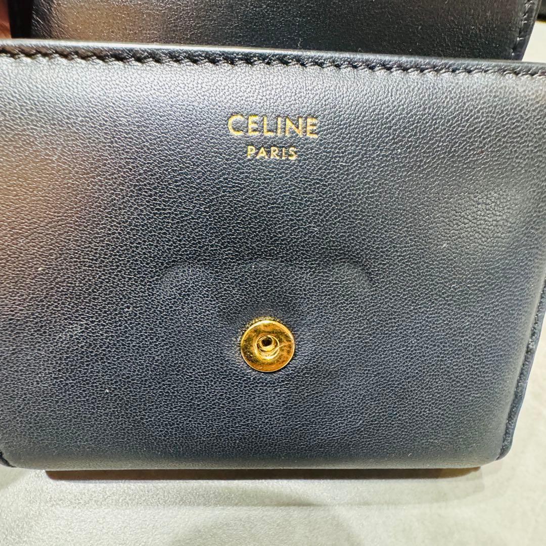 CELINE セリーヌ　スモールフラップウォレット　トリオンフ　ブラック