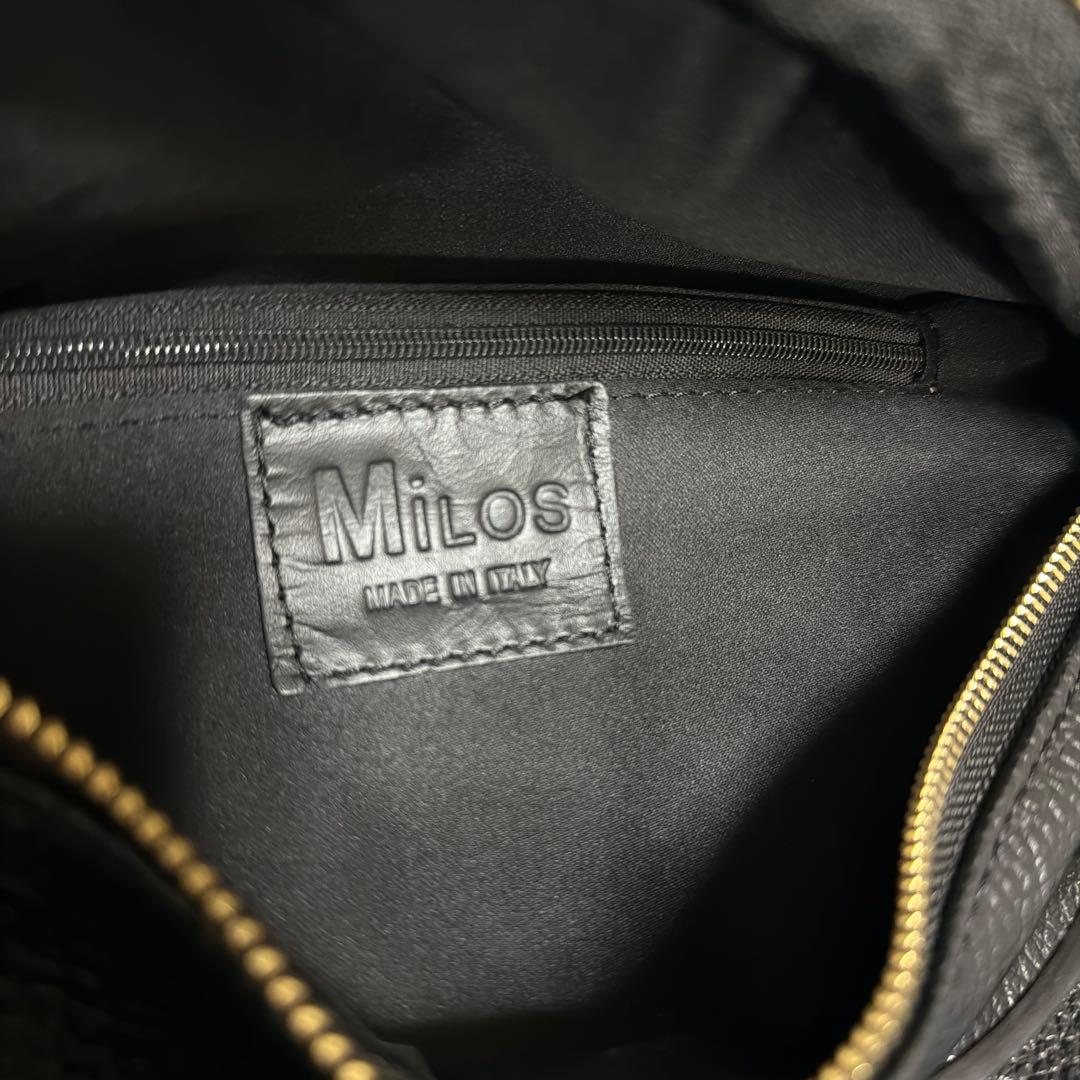 MiLOS クロスボディバッグ 2way ブラック レザー