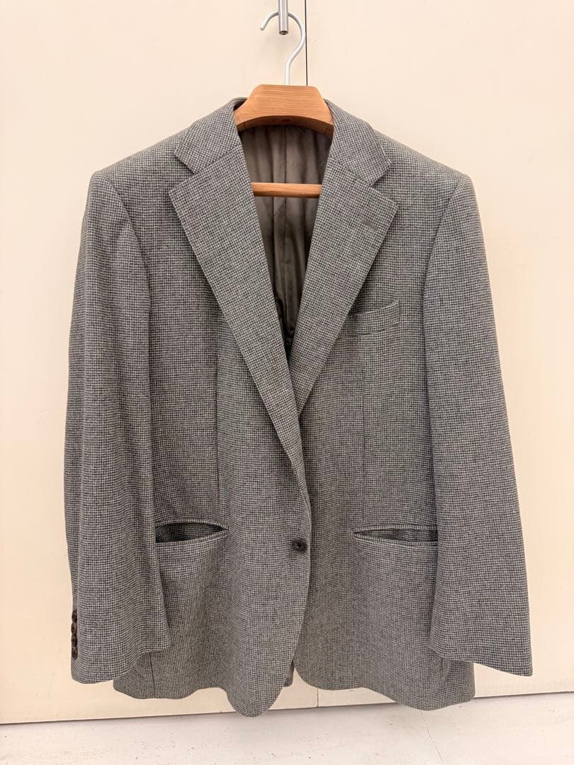 Burberry グレー チェック柄 ビジネスジャケット