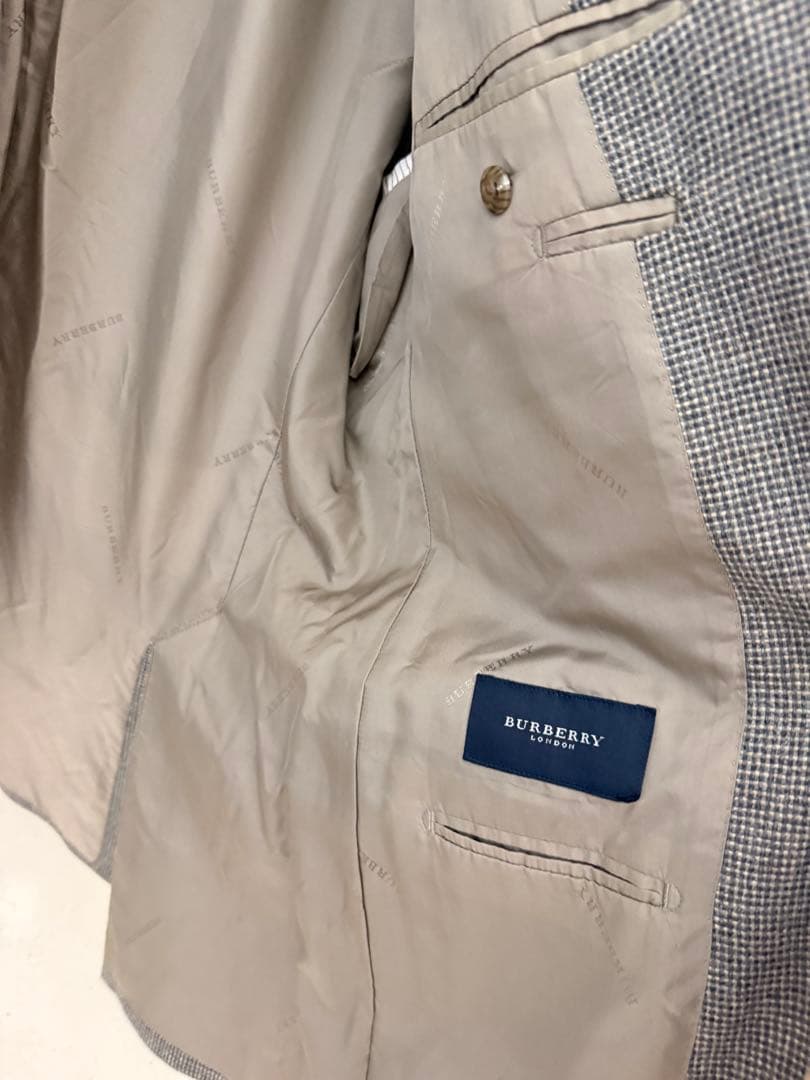 Burberry グレー チェック柄 ビジネスジャケット