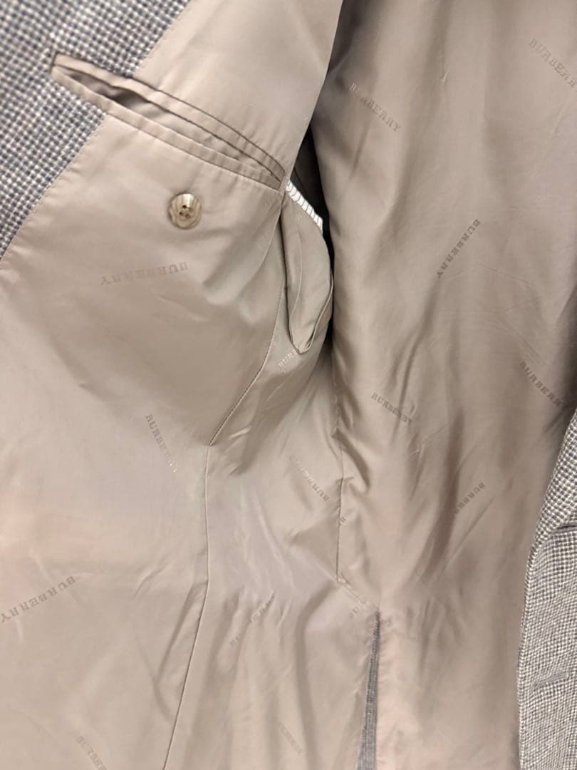 Burberry グレー チェック柄 ビジネスジャケット