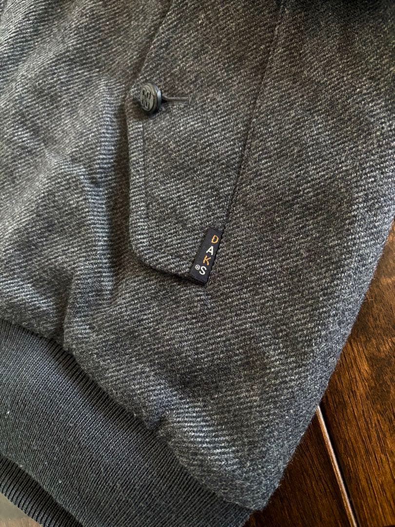 DAKS/90s ハリントンJKT リバーシブル エルボーパッチ ウール×綿 M