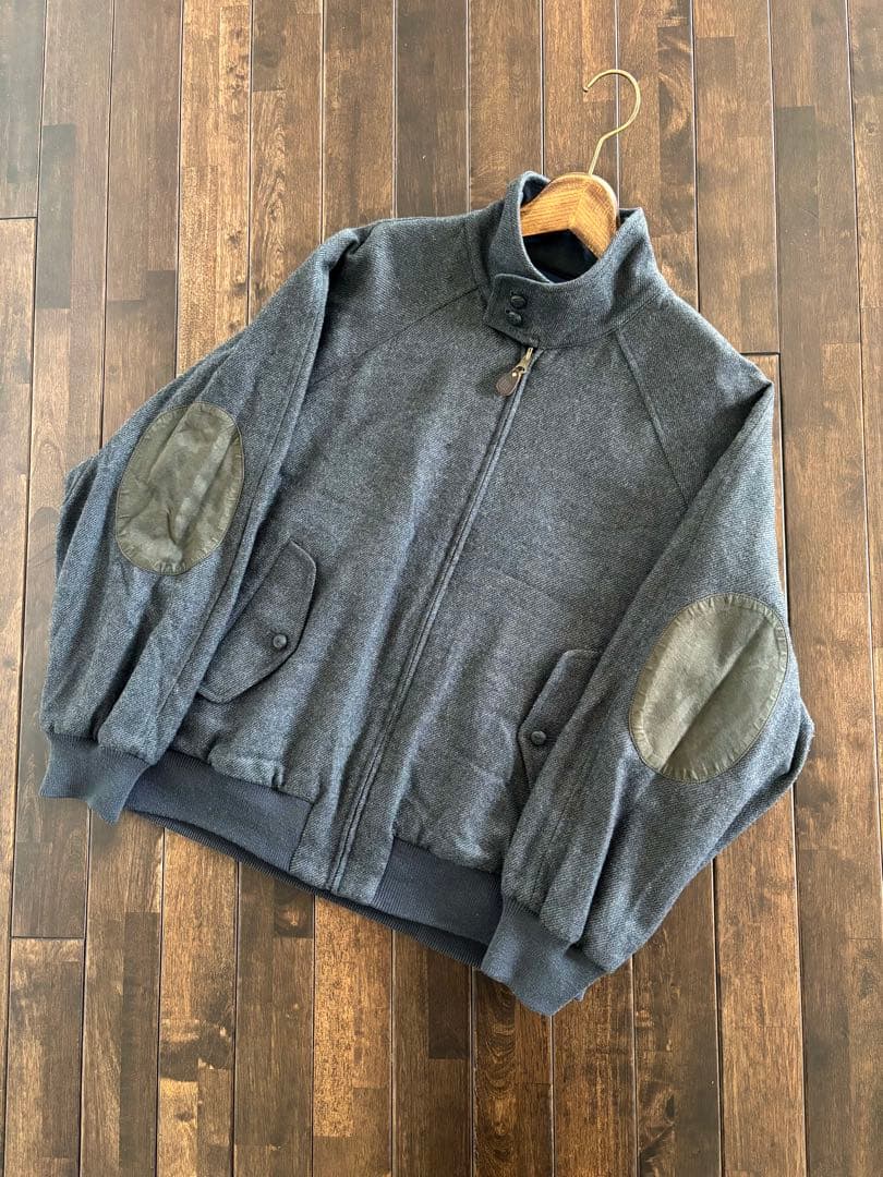 DAKS/90s ハリントンJKT リバーシブル エルボーパッチ ウール×綿 M