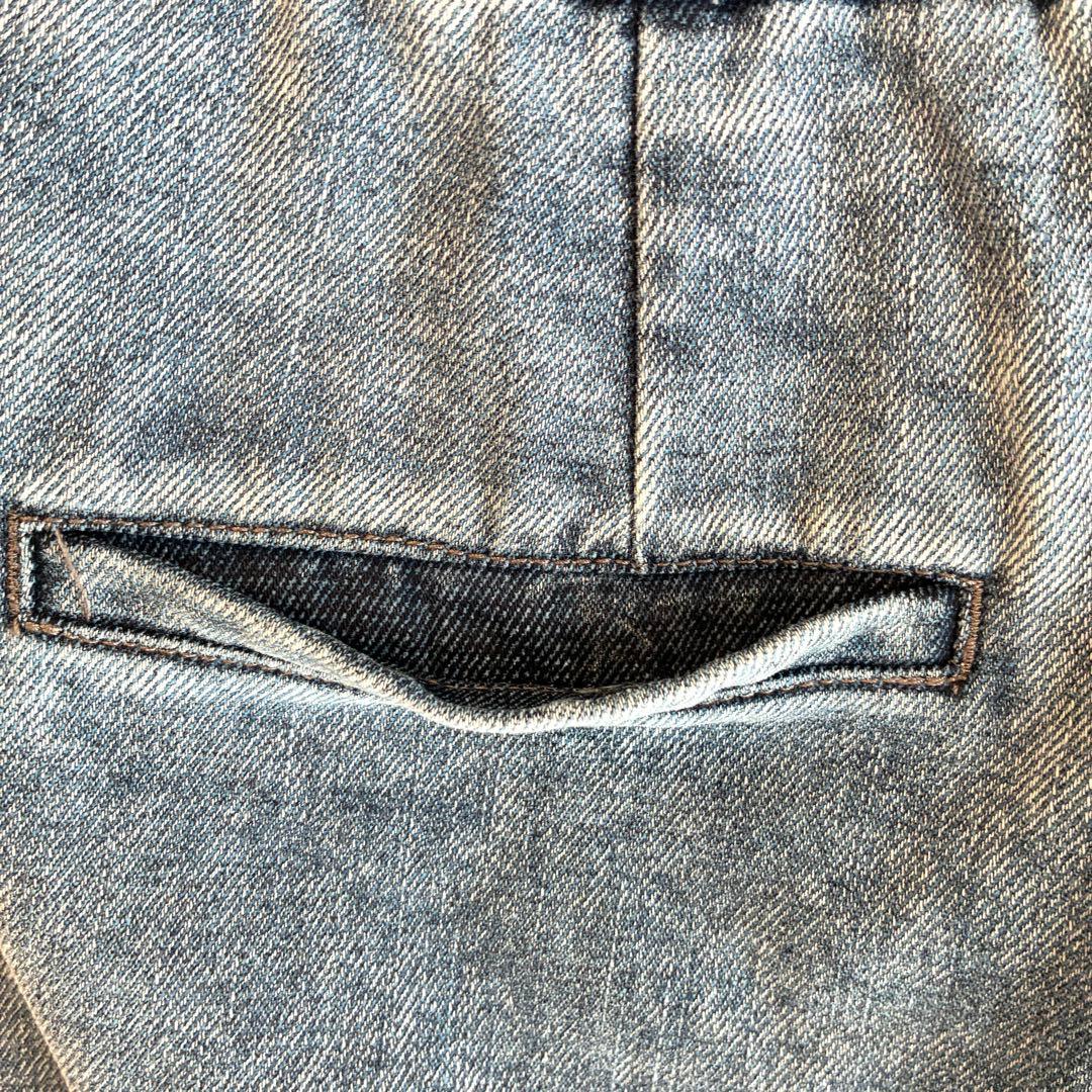 【美品】PASSIONE パシオーネ38 M 裏起毛デニムパンツ
