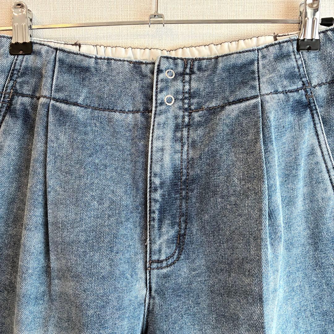【美品】PASSIONE パシオーネ38 M 裏起毛デニムパンツ