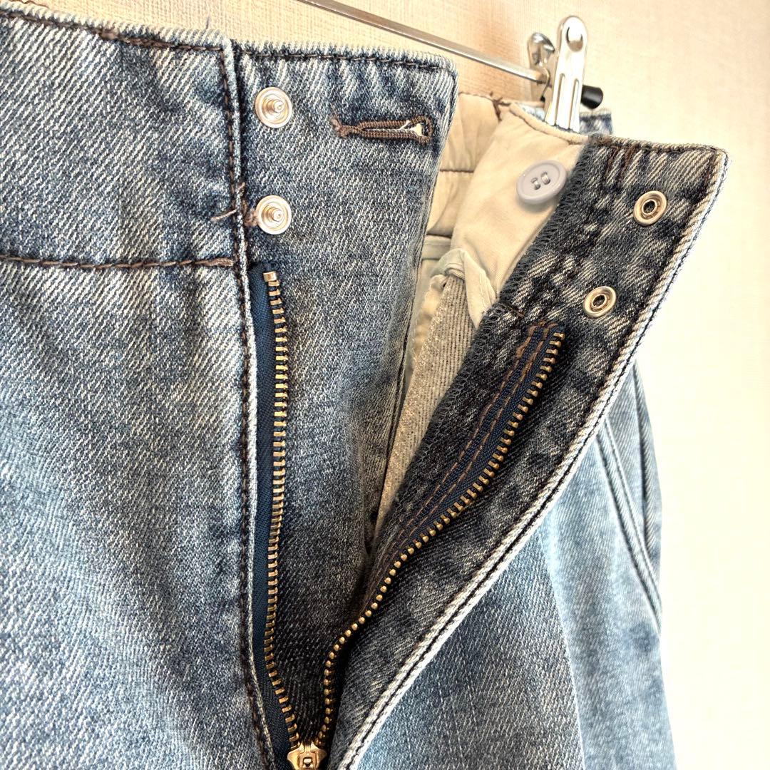 【美品】PASSIONE パシオーネ38 M 裏起毛デニムパンツ