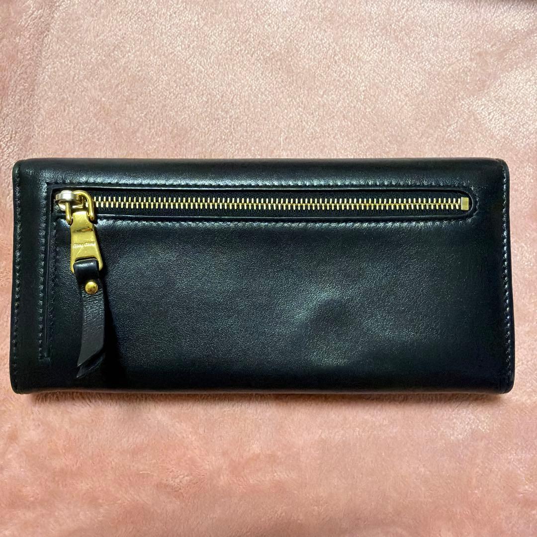 miumiu ミュウミュウ 長財布 黒 リボン
