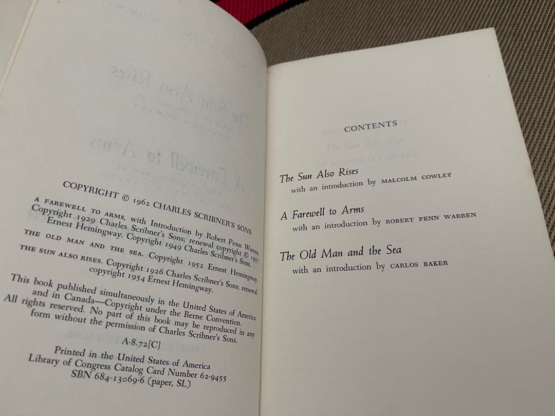 希少　Three Novels by Ernest Hemingway